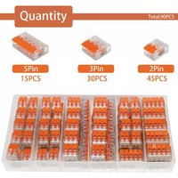 -Universal Multi-Port Orange Quick Plug-In Wire Connectors, 250V 32A High Current Terminals for Electrical Wiring & Connection P