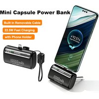 Mini Capsule Power Bank 10000mAh External Battery Type C 22.5W Fast Charging Portable Charger For iPhone Xiaomi Samsung Huawei