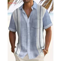 Summer Men's Casual Hawaiian Shirt Man Short Sleeve Fashion Floral Print Lightweight Breathable Beach Vacation Party Shirts