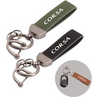 Leather car keychain Horseshoe Buckle Jewelry for Opel CORSA c d e With Logo car accessories