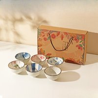 Japanese Ceramic Bowls Rice Bowl High-value Internet Celebrity Small Bow Housewarming Tableware Gift Box Set