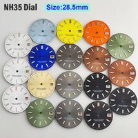 28.5mm S Logo Sunray Dial Fit NH35 Japan Movement Green Luminous High Quality Ladies Dial Watch Modification Accessories