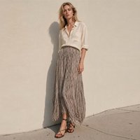High Quality 2026 Spring Summer New Women Fashion Irregular Pleated Skirt Ladies Casual Solid Elastic Waist Skirts Female