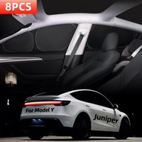 Model Y Juniper Camping Privacy Curtain 8-Piece Camping Shades Privacy Screens Tesla Model Y Sunshades UV Blocker