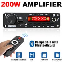 NEW 200W Amplifier Bluetooth DIY MP3 WAV Decoder Board DC 12V 100W Wireless Car USB MP3 Player TF Card Slot USB FM with Mic