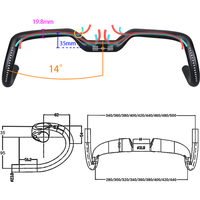 New Gravel 14 degrees Carbon Fibre Bicycle Handle T1000 Bike Handlebar Ultra Light 28 30 32 34 36 38 40 42 44cm Drop Handlebar image 4