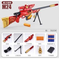 For M24 Sniper Rifle Toy Gun Soft Bullet Shooting Manually Loaded Safe Christmas Gift for Boys