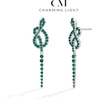 CHARMING Customise Design Snake Stud Earrings Retro Green Nano Earring for Women S925 Silver Sterling Hiphop Party Fine Jewelry