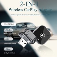 2-in-1 Wired to Wireless CarPlay Android Auto Adapter USB Dongle AI Smart Mini Box Car Intelligent Systems Plug And Play