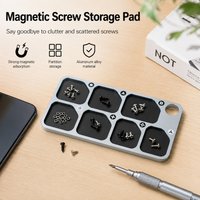 7-Grid Aluminum Alloy Magnetic Parts Tray Anti-lost Screw Organizer for Phone Repair and Small Hardware Sorting