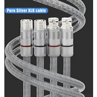 Pair XLR Cable Pure Silver Conductor XLR High End Cable Audio Cord Balanced Stereo Microphone Cable Shielding for DAC Amplifier