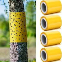 1 Roll Yellow Double-Sided Adhesive Insect Barrier Tape Self-Adhesive Outdoor Bug Zapper Trap Suitable Trees Garden Pest Control
