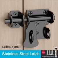 Stainless Steel Stainless Steel Door Latch With Screws Solid Sliding Bolts Gate Safety Lock Hardware Security Lock