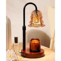 Candle Warmer Lamp with Timer, Adjustable Flower Warmer for Jar Candles, Women Birthday Gift, Dimmable Heater, Wood Base
