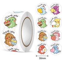 50-300pcs 1 Inch Thank You Stickers Cartoon Dinosaur Labels for Packaging Baking Labels Gifts Seal Decor Children's Stickers