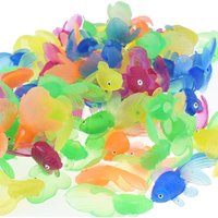20pcs Rubber Simulation Goldfish Baby Bath Toys Fish Tank Decoration Fish Omaments