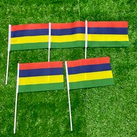 Mauritius Hand Waving Flags 21*14cm With plastic pole For Sports Activity decoration
