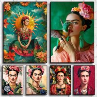 Famous Artist F-Frida Kahlo Poster Modern Aesthetic Wall Art Print Room Decoration Items for Bedroom Home Decor Gift
