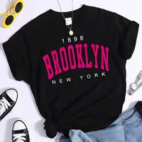 New Summer Women Kids T Shirt 1898 Brooklyn New York Print Short Sleeve T-Shirts Warm Casual Streetwear Hip Hop Y2k Clothes Tops