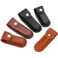 High Quality Pocket Brown Hunt Knife Sheath Holster Fold Knife Tool Camp Outdoor Carry Belt Loop Case Flashlight Case