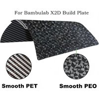 For Bambulab X2D Build Plate Smooth PET PEO Sheet 257x257mm for Bambu Lab P2S P1S Double Side Diamond+Carbon Fiber Magnetic Bed