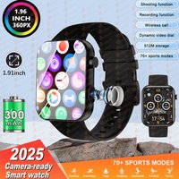 2026 New Fashion Smart Watch With Camera Heart Rate Sports Bracelet TWS Headset Local Music Bluetooth Talk Smartwatch Men Women