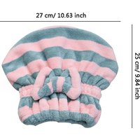 1pcs Dry Hair Towel Quick-Drying Hair Cap Shower Cap for Women Striped Pattern Super Absorbent Bath Accessories Hair Bonnets