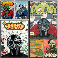 M-MF Doom Rapper Singer Poster Trendy And Easy-to-Apply Wall Art Stickers For Home Decor And Dorm Room Walls