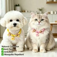 Natural Camphor Wood Pet Flea Collar Adjustable Anti Tick Mosquito Repellent Collar for Cat Dog Puppy Kitten Pet Supplies
