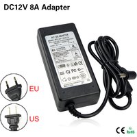EU Plug Type 12V 1A 2A 3A 5A 8A 5.5mm x 2.1mm Power Supply AC 100-240V To DC Adapter Plug Lighting Transformer for CCTV Camera