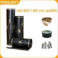 Minco Heat 50/80/100cm Width Infrared Heating Film Floor Warming Film Graphene PTC Heating Film Anti-overheat Infrared Film