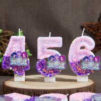 Cartoon Character Birthday Number Candles, Creative Cake Topper, Party Decor Supplies For Birthday Celebration