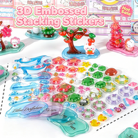 1/4Pcs Cute 3D Stacked Crystal Stickers Applicable Residue Decals for Laptop Luggage Stationery Handmade DIY Stickers Gift Party