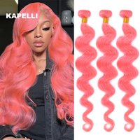 Body Wave Bundles Human Hair Unprocessed Human Hair Bundles Pink Hair Weave Extensions 1005 Human Hair Brazilian Raw Hair Bundle