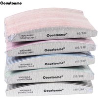 20/50Pcs Boat Nail Files 80/100/180/240Grit Thick Nail Buffer Polisher Dual Grit Manicure Pedicure Salon Nail Accessories