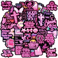 50Pcs Neon Bible Motivational Quotes Stickers Waterproof Graffiti Decals for Water Bottles Notebooks Guitars Luggage Toys
