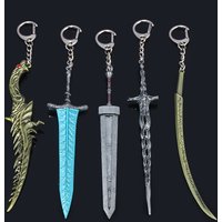 Game Moonlight Greatsword Keychain Reduvia Dagger Moonveil Katana Weapon Model Pendant Keyring for Women Men Cosplay Jewelry