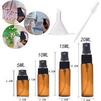 5/10pcs 5ml 10ml 15ml 20ml brown glass empty bottle high-end fine spray convenient small sample perfume essential oil bottle