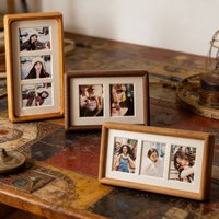 Multi-lattice Solid Wood Photo Frames Not Easily Deformed Desktop Decoration Narrative Records Photography Props Holiday Gifts