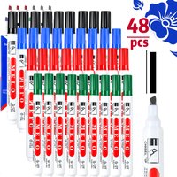 Permanent Markers Chisel Tip Waterproof Quick-Drying Ink Vibrant Colors Black Red Blue Green for Business Supplies