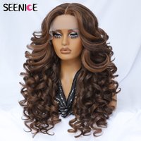 24 Zoll Latisha synthetische Lace-Front-Perücken für Frauen, lockige Afro-Spitze-Perücken, Schwarz, Blond, Orange, 13 x 4,5 x 1, Cosplay-Haar, täglicher Gebrauch