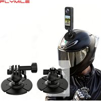 Flymile Adhesive Sticky Mounts Universal Accessory for Insta360 X5 X4/Ace Pro /Action 6 360° Rotating Motorcycle Helmet Base