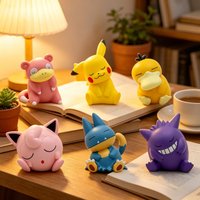 6pcs/set Kawaii Pokemon Pikachu Psyduck Gengar Jigglypuff Statue Doll Collectible Model Doll Action Figure Ornament Decor Gifts