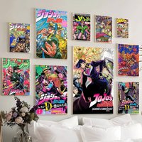 JoJos Bizarre Adventure Retro Anime Whitepaper Poster Waterproof Paper Sticker Coffee House Bar Aesthetic Art Wall Painting