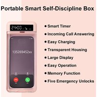 Smart Timer Phone Lock Box Transparent Phone Lock Box with Timer LCD Display Students Self-Discipline Tools 5 Emergency Unlocks