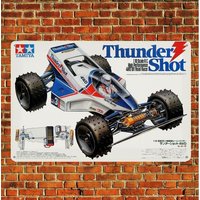 Metal Poster Rc Car Wall Deco Tin Sign Plaque Tamiya Thunder Shot Buggy Boxart