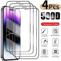 4PCS Tempered Glass for iPhone 16 Pro Max Screen Protector for iPhone 13 Mini 16 15 14 12 11 Pro Max XS XR X 7 8 16 Plus Glass