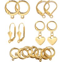 20Pcs Stainless Steel France Lever Earring Hooks Wire Settings Base Earrings Hoops For Jewelry Making Supplies Earrings Findings
