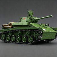 Soviet T-70 Light Tank Building Blocks: Tracked Tank Armored Vehicle Educational Toy