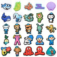 MIX Shoe Charms DIY Octonauts Underwater rescue PVC Shoes Charms Slippers Buckle Decorations Fit Boys Kids Birthday Xmas Gifts